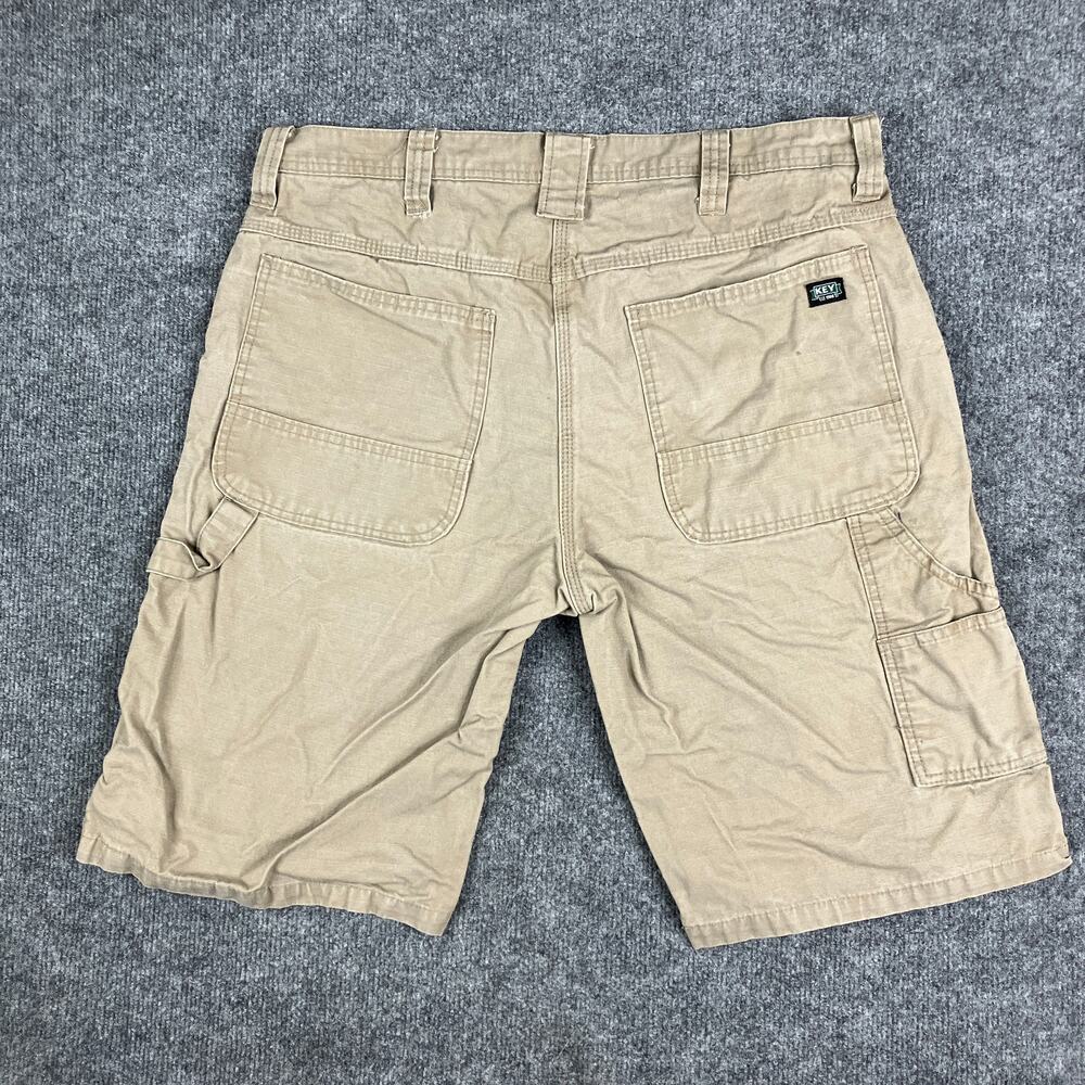 Key Work Shorts Mens‎ Size 34 Khaki Utility Carpenter Cargo Heavywear Stained